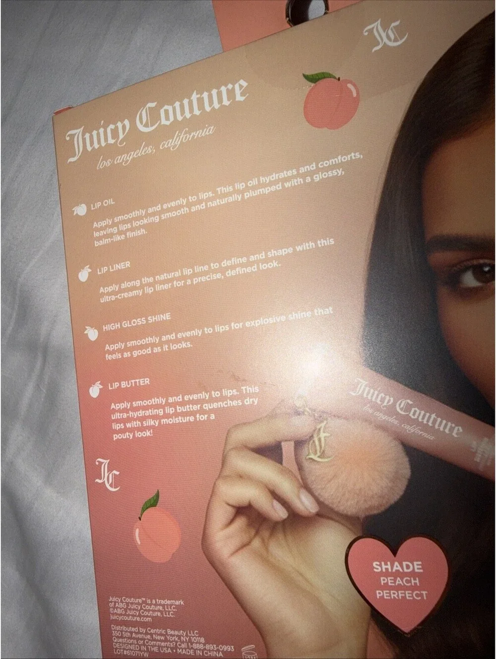 Juicy Couture Peach Perfect Total Lip Kit 4 Pc Lip Oil Lip Liner Lip Gloss Lip